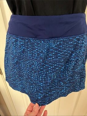 lululemon athletica Navy and Bright Blue Printed Mini Skirt
